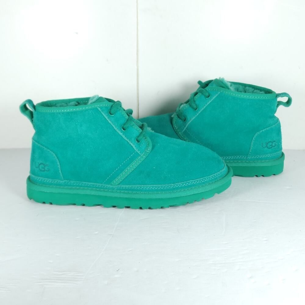UGG Women's Neumel US 6 Green Suede Sheepskin Lined Lace Up Ankle Chukka Boots - Picture 8 of 16